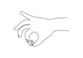 Continuous one line drawing of hand holding money of dollar coin. Vector illustration simplicity sketch hand drawn minimalism Royalty Free Stock Photo