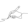 One line hand writing continuous line drawing