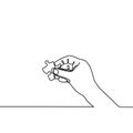continuous one line drawing of hands solving jigsaw puzzle minimalist design Royalty Free Stock Photo