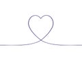 Continuous one line drawing of heart. Heart Background. Continuous Drawing of Heart on white background.