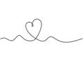 Continuous one line drawing of heart symbol of love with artistic lineart Royalty Free Stock Photo