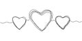 Continuous one line drawing of heart Royalty Free Stock Photo