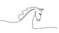 Continuous one line drawing. Horse head logo Royalty Free Stock Photo