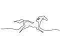 Continuous one line drawing. Horse logo Royalty Free Stock Photo