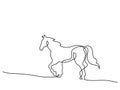Continuous one line drawing. Horse logo Royalty Free Stock Photo
