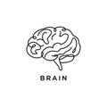 Continuous one line drawing of human brain line art vector illustration Royalty Free Stock Photo