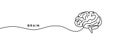 Continuous one line drawing of human brain line art vector illustration Royalty Free Stock Photo