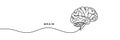 Continuous one line drawing of human brain line art vector illustration Royalty Free Stock Photo