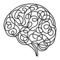 Continuous one line drawing of human brain. Hand drawn minimalism style. brain line art vector illustration Royalty Free Stock Photo