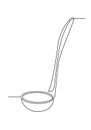 Continuous one line drawing of a kitchen ladle