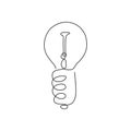 Continuous one line drawing light bulb symbol idea and creativity isolated on white background minimalism design