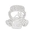 Continuous one line drawing mask with glasses and air filters icon. Defense and protection against poisoning by fumes and smoke. Royalty Free Stock Photo