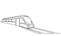 Continuous one line drawing Modern passenger train Royalty Free Stock Photo