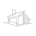 Continuous one line drawing Modern house logo Royalty Free Stock Photo