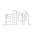 Continuous one line drawing Modern house logo Royalty Free Stock Photo