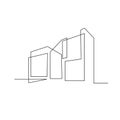 Continuous one line drawing Modern house logo Royalty Free Stock Photo