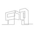 Continuous one line drawing Modern house logo Royalty Free Stock Photo