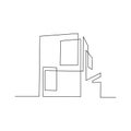 Continuous one line drawing Modern house logo Royalty Free Stock Photo