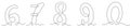Continuous one line drawing of numbers from 6 to 0. Stylish and minimalist vector illustration representing counting, mathematics