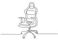 Continuous one line drawing office chair. Modern work chair isolated on white background. Comfortable office chair for work