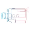 Continuous one line drawing of old vintage analog movie film camera medium format. Classic retro photography equipment Royalty Free Stock Photo