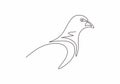 Continuous one line drawing. Pigeon animal bird logo. Black and white vector illustration. Concept for logo, card, banner, poster