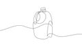 Continuous one line drawing of plastic milk container or gallon. Minimalist hand-drawn design of milk bottle. Dairy packaging icon Royalty Free Stock Photo