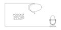 Continuous one line drawing of podcast microphone and chat bubble. Vintage old mike in simple thin linear style for Royalty Free Stock Photo