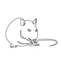Continuous one line drawing rat, Chinese Zodiac Sign Year of Rat, Happy Chinese New Year 2020