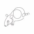 Continuous one line drawing rat mouse minimalism. Single hand drawn sketch beast animal pet. Symbol of 2020 new year Royalty Free Stock Photo