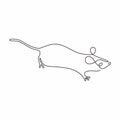 Continuous one line drawing rat mouse minimalism. Single hand drawn sketch beast animal pet. Symbol of 2020 new year Royalty Free Stock Photo