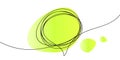 Continuous one line drawing of round speech bubble on bright green gradient abstract shape, Hand drawn vector minimalist