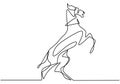 Continuous one line drawing Running horse. Elegant horse done in a minimal style. Horse on white isolated background. Vector