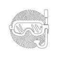 Continuous one line drawing scuba diving mask with snorkel. Diving mask. Mask and snorkel for swimming. Scuba diving concept. Royalty Free Stock Photo