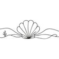 Continuous one line drawing of sea shell. Simple illustration of shell line art vector illustration Royalty Free Stock Photo