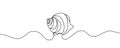 Continuous one line drawing of sea shell. Simple illustration of shell line art vector illustration Royalty Free Stock Photo