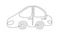 Continuous one line drawing small car. Minimalist cute single line vector illustration
