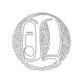Continuous one line drawing smart band fitness tracker hand path. Digital smart fitness watch bracelet with touchscreen. Swirl