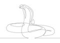 Continuous line drawing snake cobra