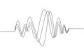 Continuous one line drawing sound waves. Audio Player. Audio equalizer technology, pulse musical. Music audio frequency, voice Royalty Free Stock Photo