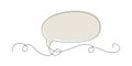 Continuous one line drawing of speech bubble isolated minimalist linear illustration made of single line