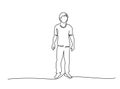 Continuous one line drawing. Standing man. Vector