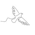 continuous one line drawing of swallow bird flying minimalism Royalty Free Stock Photo