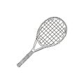 Continuous one line drawing tennis racket, tennis gear for game. Tennis court sport. Tennis as sport, hobby, classes. Outdoor Royalty Free Stock Photo