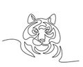 Continuous one line drawing Tiger symbol logo