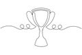 Continuous one line drawing trophy cup abstract minimal artwork Royalty Free Stock Photo