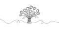 Continuous one line drawing tulips. Spring concept. Single line draw design vector illustration. Royalty Free Stock Photo
