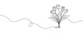 Continuous one line drawing tulips. Spring concept. Single line draw design vector illustration. Royalty Free Stock Photo