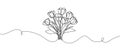 Continuous one line drawing tulips. Spring concept. Single line draw design vector illustration. Royalty Free Stock Photo