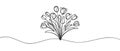 Continuous one line drawing tulips. Spring flowers concept. Single line draw design vector illustration Royalty Free Stock Photo